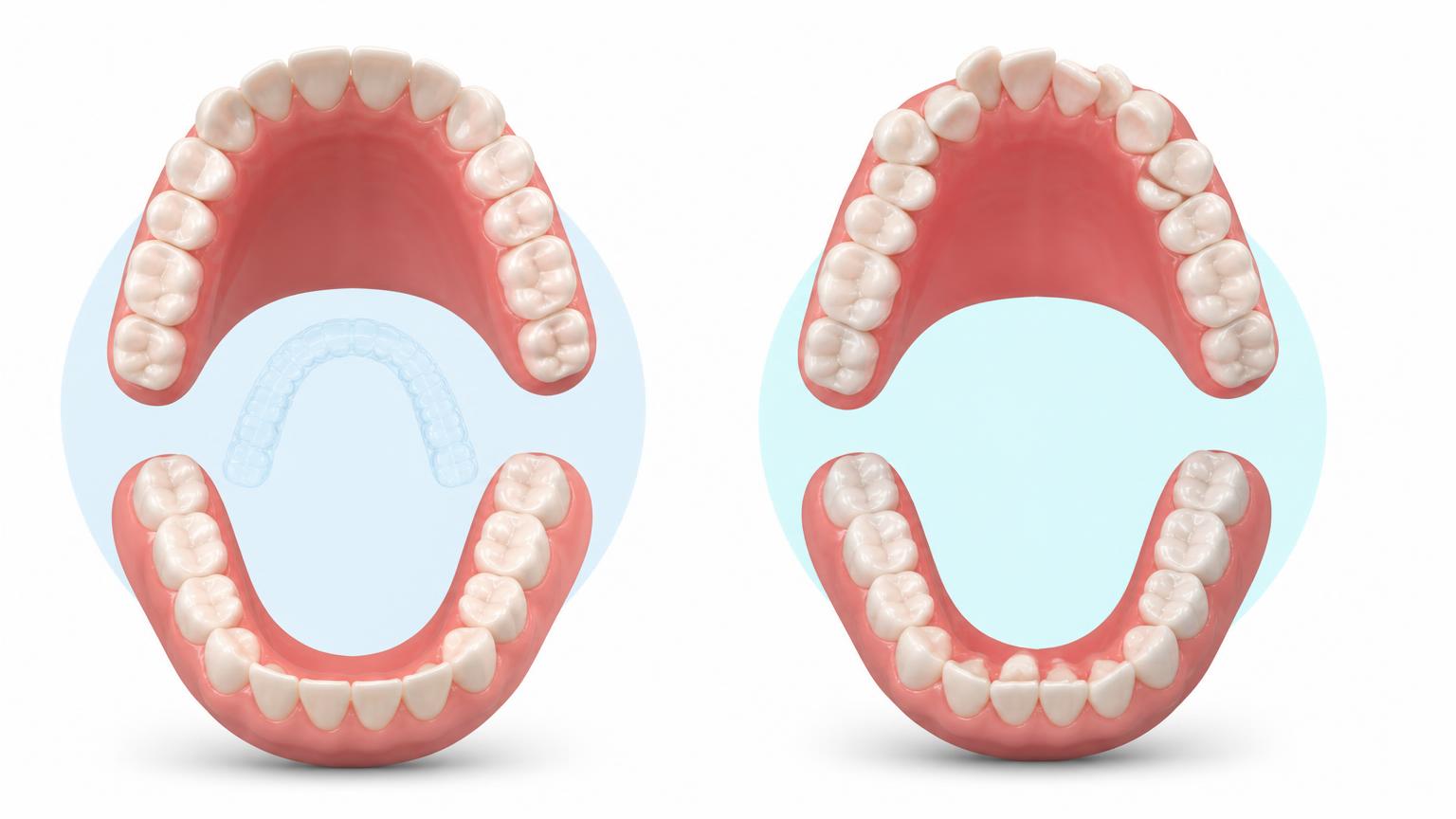 Dental comparison of a mild alignment concern and a more complex orthodontic case
