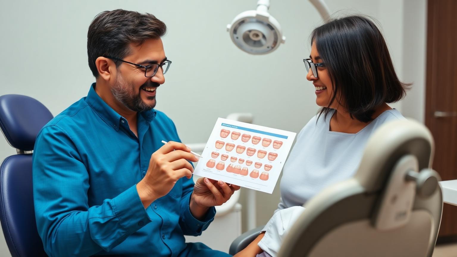 Dentist comparing natural tooth shades with a shade guide while planning a personalised whitening treatment
