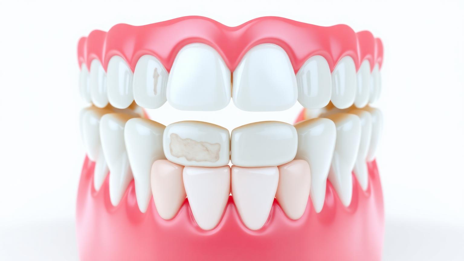 Dental illustration of mild cosmetic tooth concerns that veneers may improve
